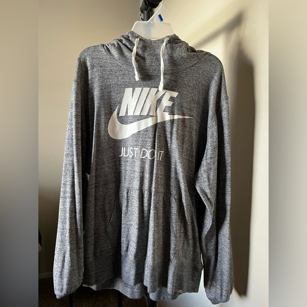 Nike grey pull over hoodie